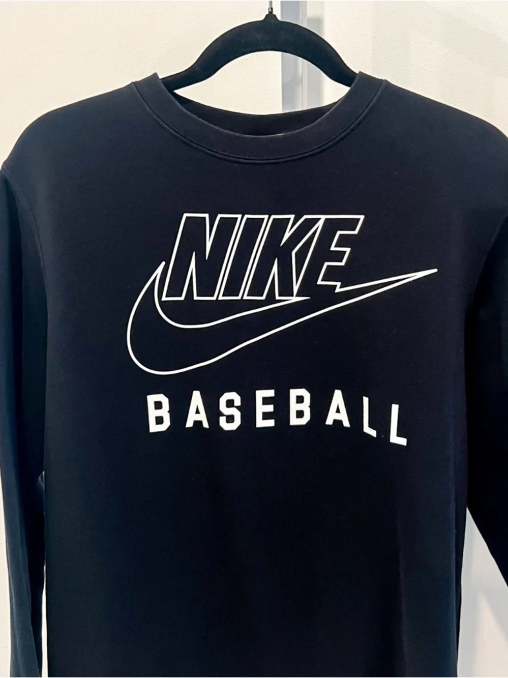 Nike Baseball Black and White Crewneck Sweatshirt Mens Sz Medium